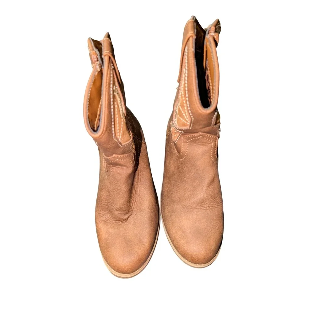 Madden Girl Kids Brown Zip-Up Butterfly Glitter Western‎ Cowboy Boots Size 5